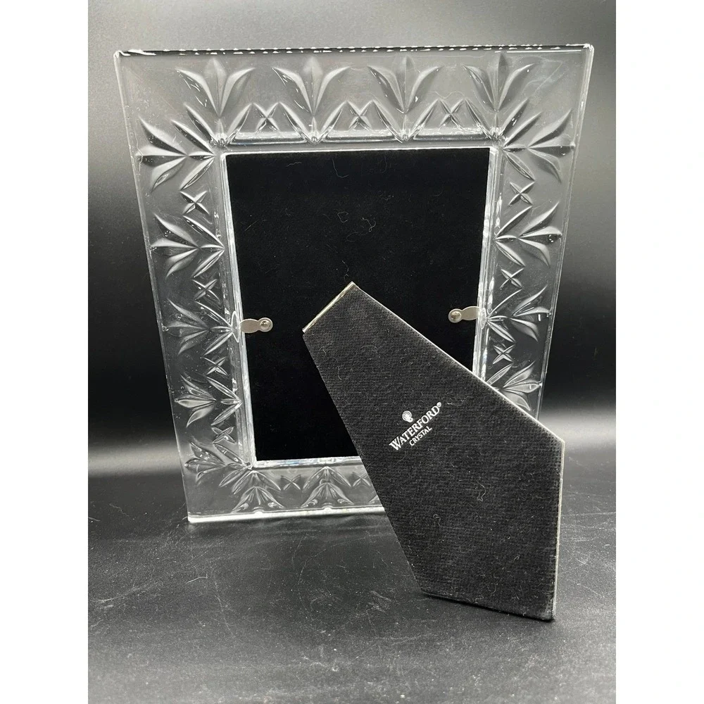 Waterford Crystal Frame Elegant Faceted Beveled Glass 5x7 Photo 8.5 x 10.5 Frame